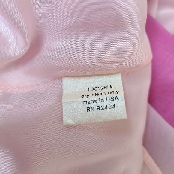 100% Silk Classic A-line Lynn Lugo Dress in Pink, Made in USA, Size Small - Picture 8 of 9